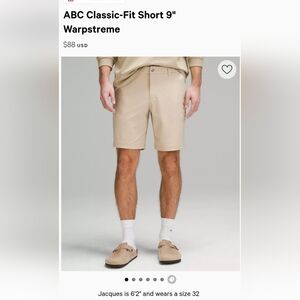 Lululemon ABC Classic 9 in Warpstreme Shorts Men's  Size 28